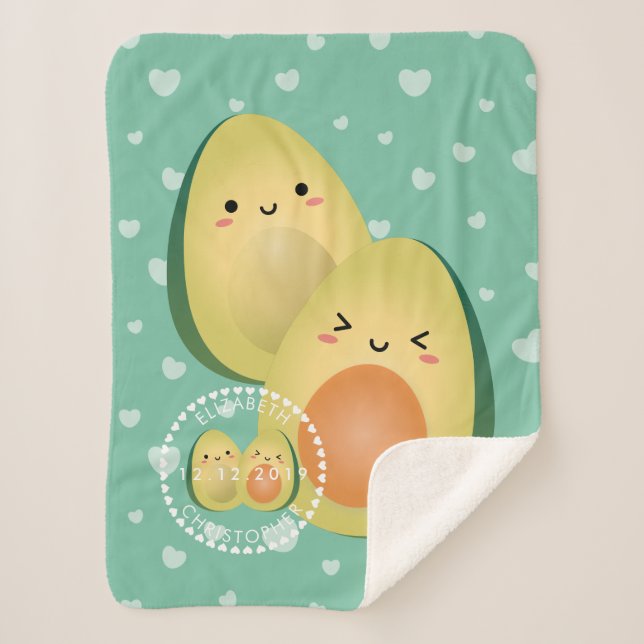 Avocados in der Liebe Funny Couple Lasst uns verme Sherpadecke (Vorderseite)