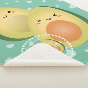 Avocados in Liebe Lustiges Paar Lass uns Avocuddle Sherpadecke