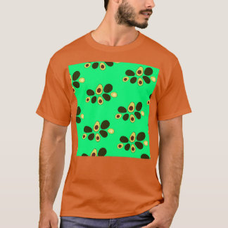Avocados-Schema mit blauem Hintergrund T-Shirt