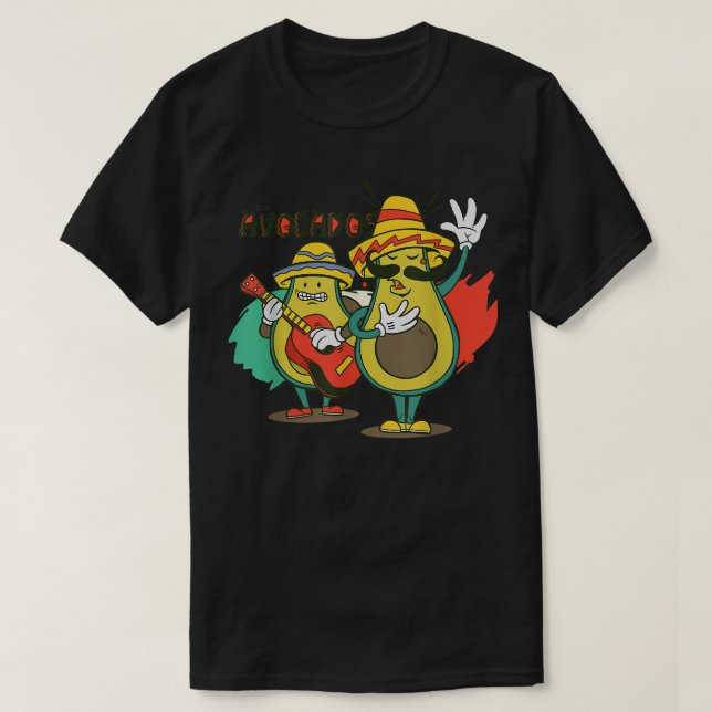 Avocados spielen Gitarre T-Shirt (Design vorne)