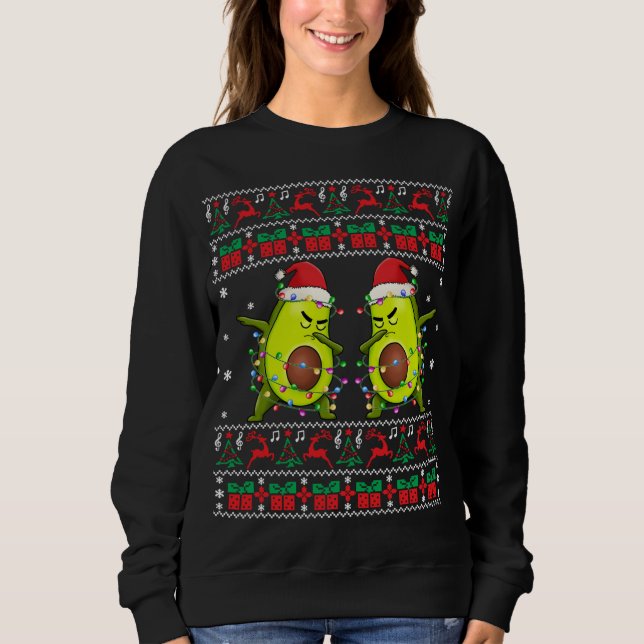 Avocados Ugly Christmas Sweater Xmas Lights Matchi Sweatshirt (Vorderseite)