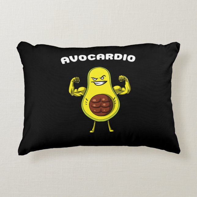 Avocardio Fitness Avocado Funny Vegan Workout Joke Dekokissen (Vorderseite)