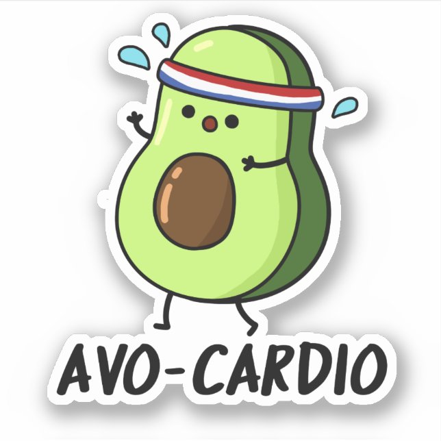 Avocardio Funny Excercise Avocado Pub Aufkleber (Vorderseite)