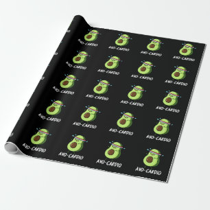 Avocardio Funny Excercise Avocado Pun Dark BG Geschenkpapier