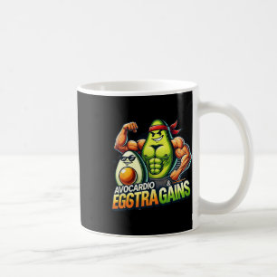 Avocardio und Eggstra Gains Lustige Gym Fitness Un Kaffeetasse