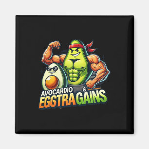 Avocardio und Eggstra Gains Lustige Gym Fitness Un Magnet