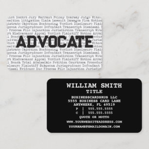avocat Carte de visite des mots juridiques