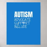 avocat de l'autisme. soutien. Poster et imprimer