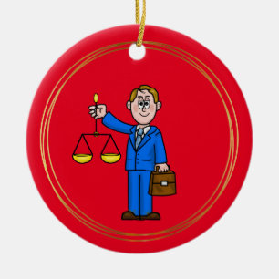 Avocat masculin - Ornement de Noël personnalisé