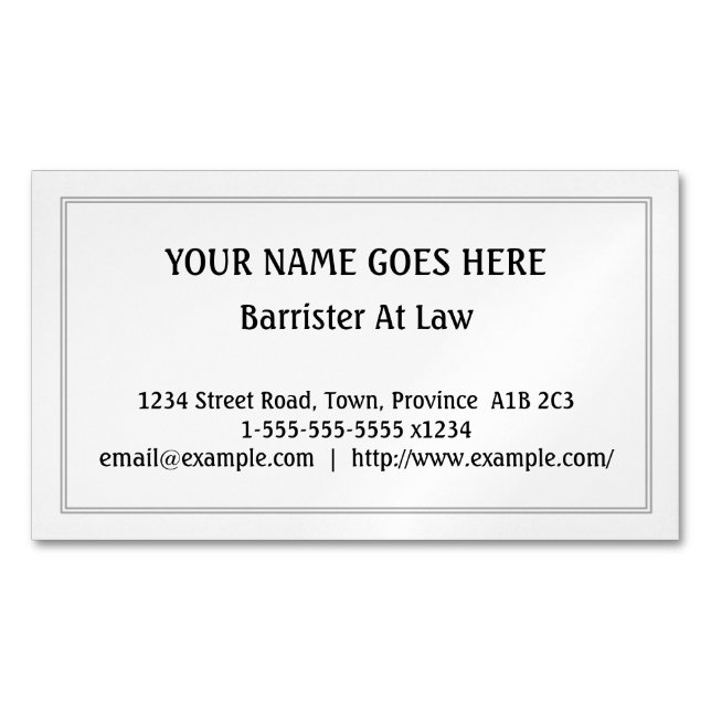 Avocat simple au carte de visite magnétique de loi (devant)