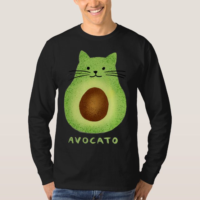 Avocato  Cute Cat Avocado Vegan And Cat  Kitten T-Shirt (Vorderseite)