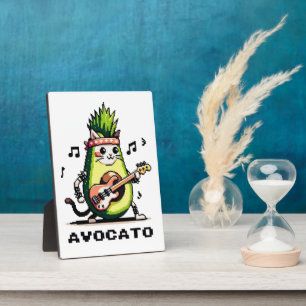 Avocato - Funny Pixel Art Avocado Cat Playing Bass Fotoplatte