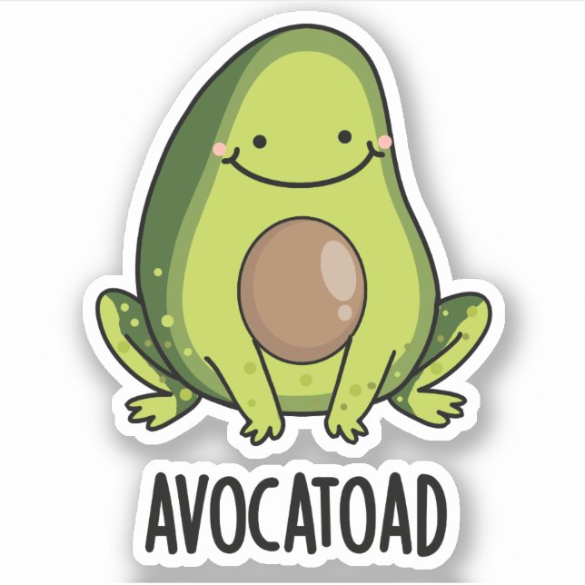 Avocatoad Funny Avocado Toad Puff Aufkleber (Vorderseite)