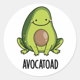 Avocatoad Funny Avocado Toad Puff Runder Aufkleber