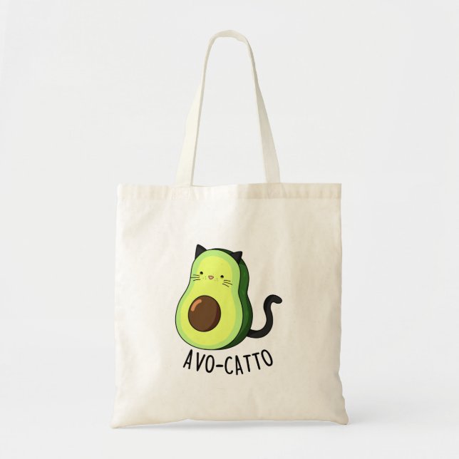 Avocatto Cute Avocado Cat Pun Tragetasche (Vorne)