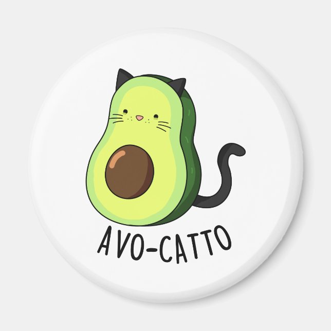 Avocatto Funny Avocado Cat Pun Magnet (Vorne)