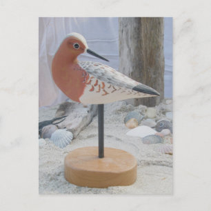Avocet "Slick" Holzschnitzerei Postcard Postkarte