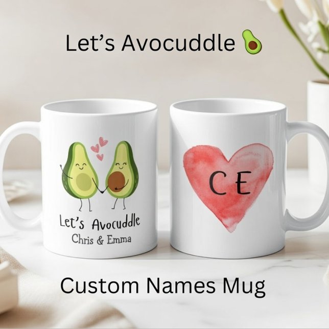 Avocuddle lass - Custom Avocado Couple Names Kaffeetasse (Von Creator hochgeladen)