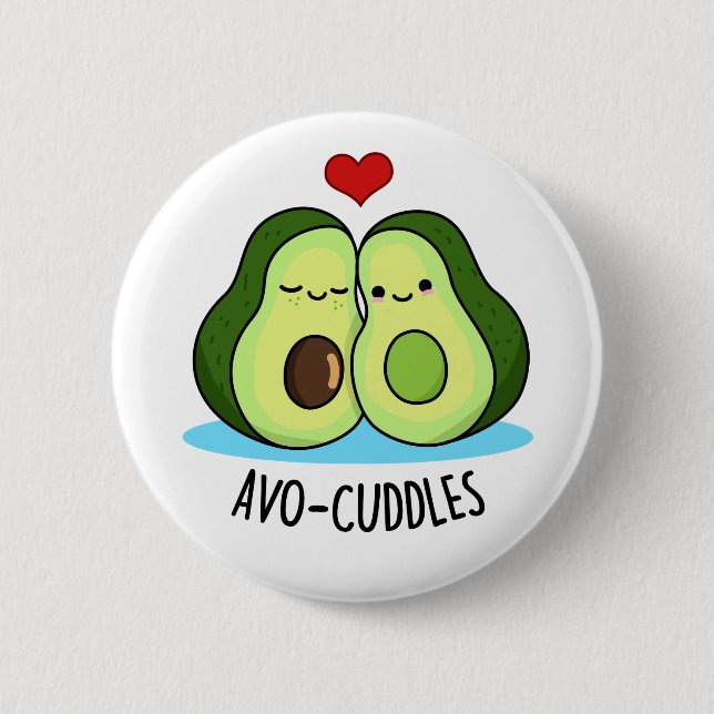 Avocuddles Funny Avocado Couple Pub Button (Vorderseite)