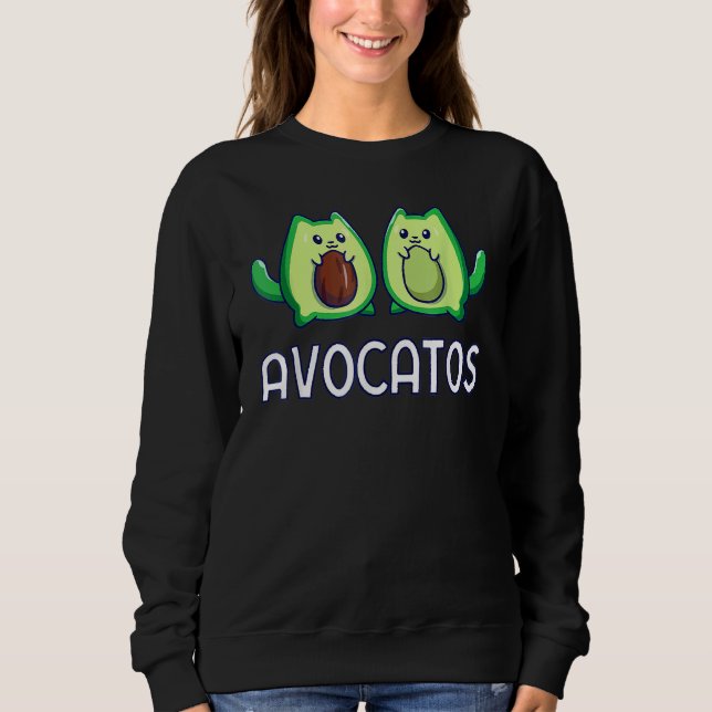 Avogato Avocado Cat Cat Fruit Vegan Sweatshirt (Vorderseite)
