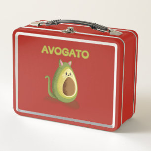 Avogato Cat - Avocado Geschenk für Cinco de Meow F Metall Brotdose