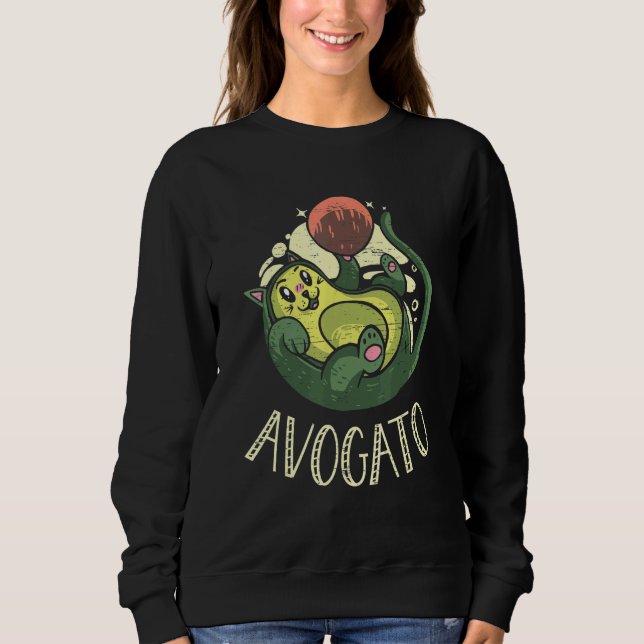 Avogato Cat Feline Meow Guacamole Vegan and Vegeta Sweatshirt (Vorderseite)
