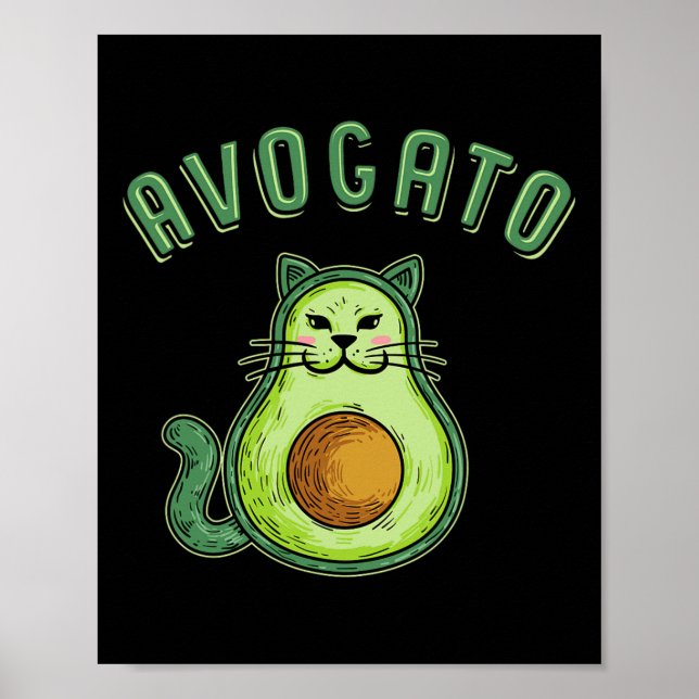 Avogato - Funny Cinco De Mayo Avocado Cat Poster (Vorne)