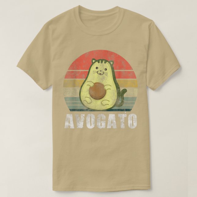 Avogato Retro Cat Avocado Cinco De Mayo T-Shirt (Design vorne)