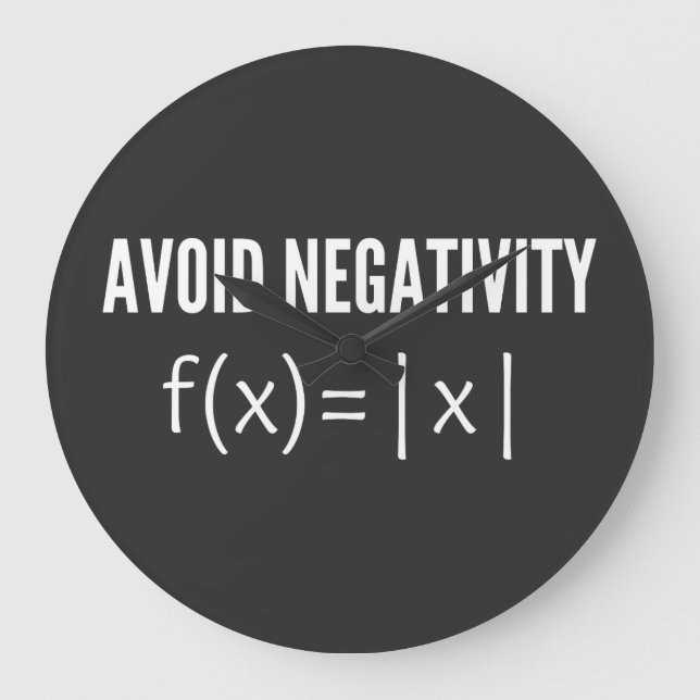 avoid negativity math equation große wanduhr (Vorderseite)