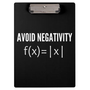 avoid negativity math equation klemmbrett