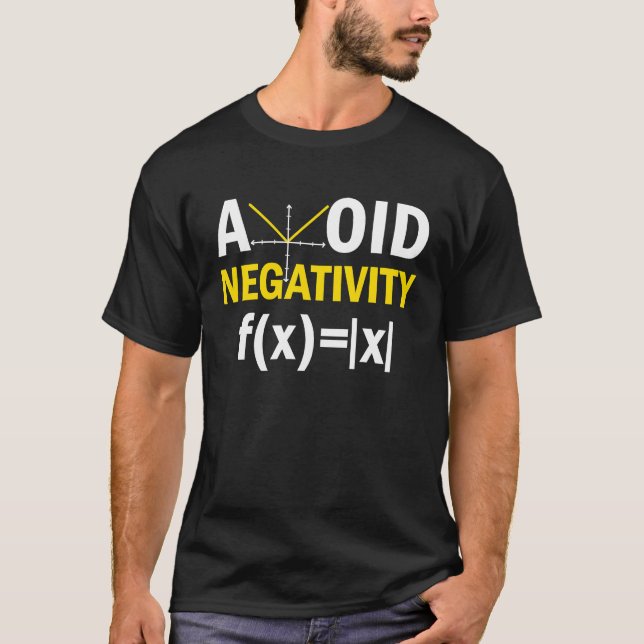 Avoid Negativity  Math Pun Equation T-Shirt (Vorderseite)