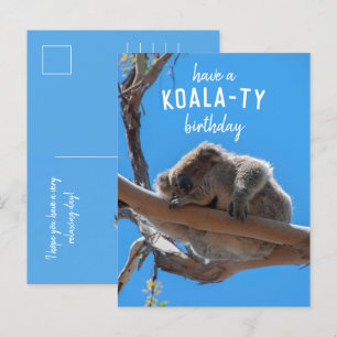 Avoir Koala-ty Anniversaire, Funny Blue carte post