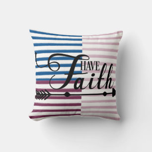 Avoir la foi rayée Coussin réversible