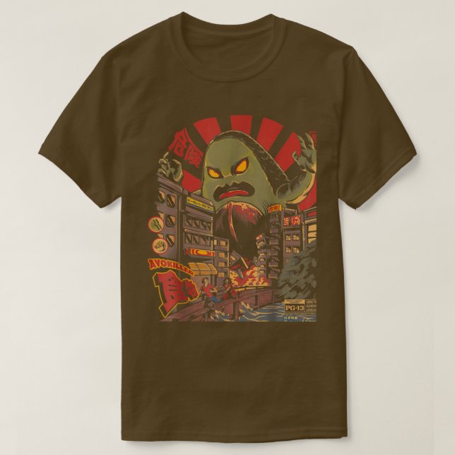 Avokiller Avocado Guacamole Kaiju Monster Japanisc T-Shirt (Design vorne)