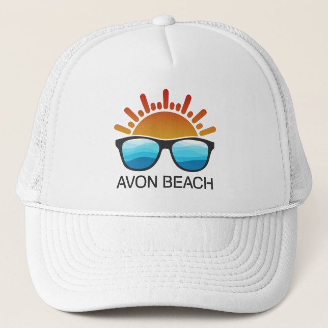 Avon Beach North Carolina Sonnenbrille Truckerkappe (Vorderseite)