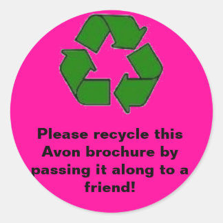 Avon: Bitte recycle Broschüre Runder Aufkleber