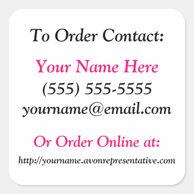 Avon Brochure Stickers - Square (Vorderseite)