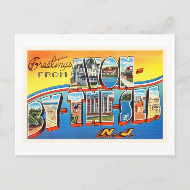 Avon by Sea New Jersey NJ Vintage Postkarte - (Vorderseite)