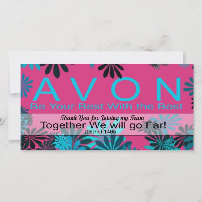 AVON danken IHNEN für die Verbindung meiner Dankeskarte (Vorderseite)