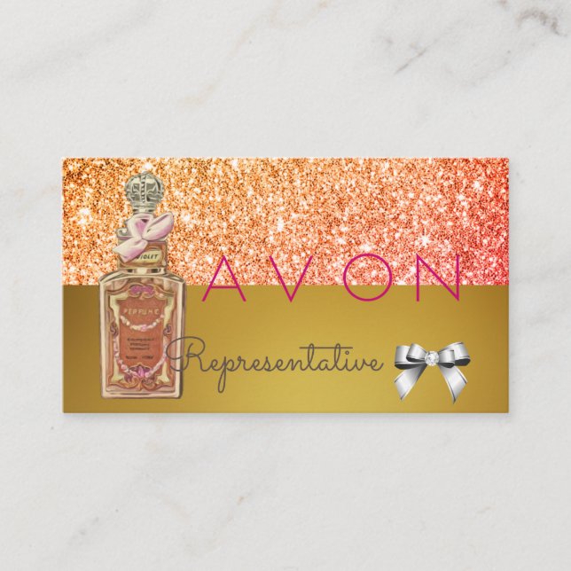 Avon Instagram Logo rosa Goldglasur Visitenkarte (Vorderseite)