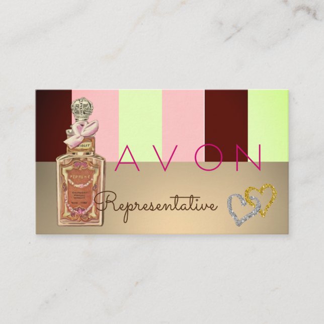 Avon Instagram Logo rosa Goldglasur Visitenkarte (Vorderseite)