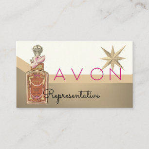 Avon Instagram Logo rosa Goldglasur Visitenkarte