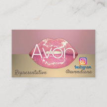 Avon Instagram Logo rosa und goldene Ästhetik