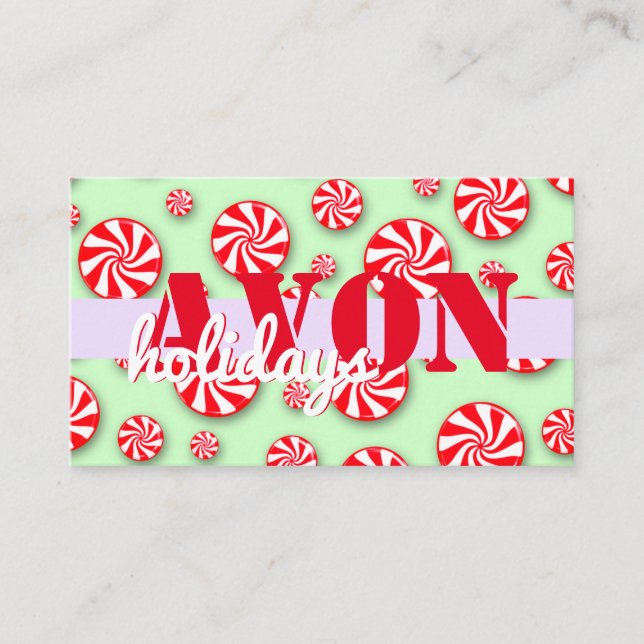 Avon Peppermint Candy Holidays  Visitenkarte (Vorderseite)