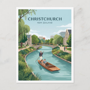 Avon River an der Oxford Terrace Christchurch Postkarte