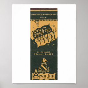 Avon von the Sea NJ, Avon Inn 1950s Matchbook Poster