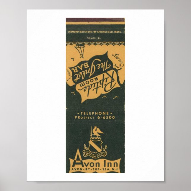 Avon von the Sea NJ, Avon Inn 1950s Matchbook Poster (Vorne)