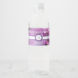Avondale Redbud Art Wedding Water Flasche Label