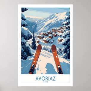 Avoriaz Frankreich Ski-Kunstposter Berghütte Poster