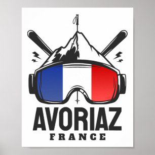 Avoriaz Frankreich Skigebiet Retro Skifahren Poster
